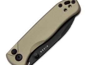 Складной нож Kizer Drop Bear 2 Drop Point black сталь Nitro-V, рукоять Tan Aluminium