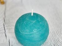 Свеча Пламя/Fiamma круглая, бирюзовая