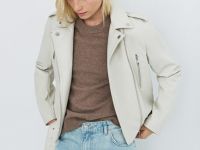 Куртка-косуха из искусственной кожи, Бежевый