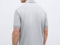 Поло из ткани пике, Серый