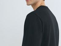 Базовый лонгслив из плотного хлопка, Черный