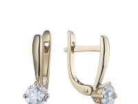 Серьги из желтого золота с бриллиантами э0301сг04200689