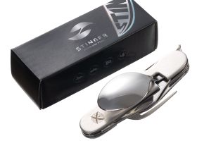 Нож перочинный Stinger, 109 мм, 8 функций, серый