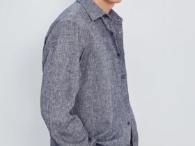 Рубашка из льна с длинным рукавом