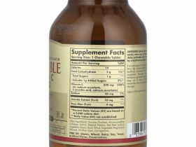 Solgar, Жевательный витамин С, с натуральным клюквенно-малиновым вкусом, 500 мг, 90 жевательных таблеток