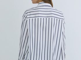 Блузка из сатина, Синий