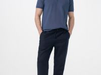 Поло из шелковистого пике, Синий