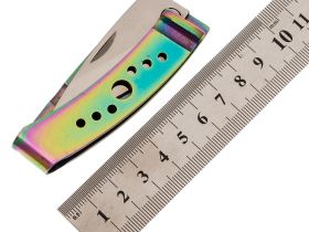 Складной нож нажим для денег Sanrenmu 6031LUE-SX, сталь 8Cr13MoV, рукоять нержавеющая сталь, градиент