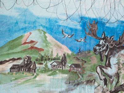 В колонии Мохсоголлоха осужденный нарисовал мурал «Северные мотивы»