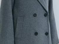 Длинное двубортное пальто из шерсти, Серый