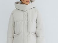 Утеплённая куртка с капюшоном, Бежевый