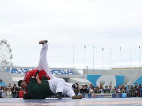 Стали известны победители соревнований по мас-рестлингу и борьбе корэш на Сабантуе
