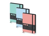 Ежедневник недатированный, кожзам, Berlingo "Instinct" B6 136 л, черный/аквамарин, с резинкой