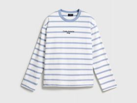 Лонгслив в полоску, Голубой