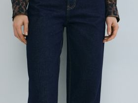 Широкие джинсы Wide leg с высокой посадкой, Синий