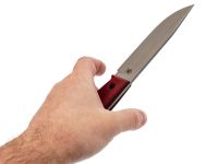 Туристический нож Универсал, сталь AUS-10Co, рукоять вишневая микарта