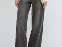 Широкие джинсы Wide leg с ремнём, Серый