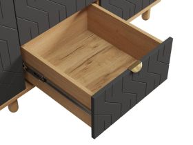 Распашной шкаф Теджонс 3-139x224 Деко Графитовый