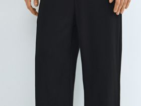 Брюки из вискозы с эластичным поясом, Черный