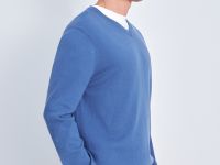 Джемпер из шерсти и хлопка с v-образной горловиной