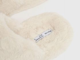 Тапочки с искусственным мехом, Бежевый