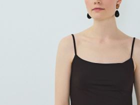 Укороченный топ на тонких бретелях, Коричневый