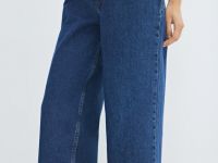 Широкие джинсы с высокой посадкой, Синий