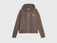 Кардиган на молнии из пряжи с шерстью, Коричневый