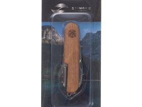 Нож перочинный Stinger 89 мм, 15 функций, коричневый, в блистере
