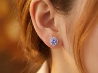 Пусеты из белого золота с танзанитами э4760пс08210451