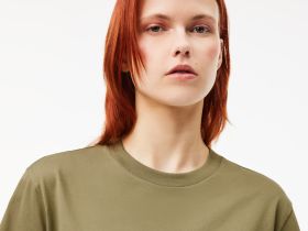 Женская футболка Lacoste свободного кроя из мягкого хлопка