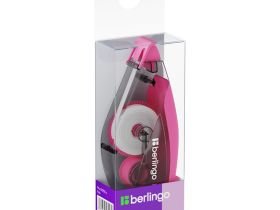 Корректирующая лента Berlingo "Neon" 5мм*10м, розовый, PET бокс, европодвес