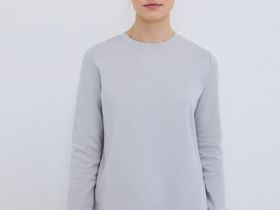 Лонгслив из плотного интерлока, Серый