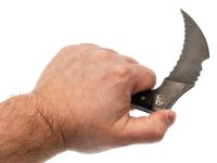 Нож Barmaley Knives Грим BW серрейтор, сталь AUS-10Co, рукоять G10, черный