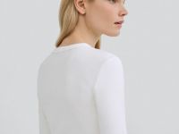 Лонгслив в рубчик, Белый