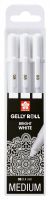 Набор ручек гелевый Sakura "Gelly Roll" 3 шт. 0,8 мм, цвет белый