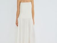 Платье А-силуэта на тонких бретелях, Бежевый