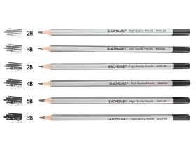 Набор чернографитных карандашей Acmeliae 6 твердостей (2H,HB,2B,4B,6B,8B) в блистере