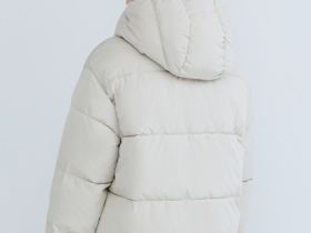 Утеплённая куртка с капюшоном, Бежевый