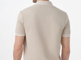 Поло из шелковистого пике, Бежевый