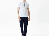 Мужское поло Lacoste с контрастным воротом