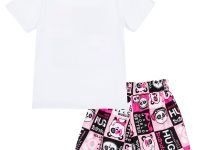 Комплект трикотажный для девочек: фуфайка (футболка), юбка-шорты