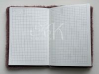 Записная книжка Languo, 12,8х18,5 см 128 л, пушистая обложка, теплый коричневый