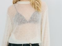 Джемпер оверсайз из пряжи с мохером, Белый