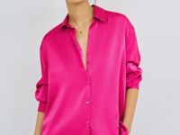 Сатиновая блузка, Розовый
