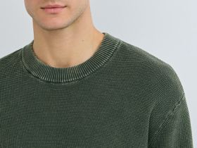 Текстурный джемпер с эффектом стирки, Зеленый