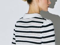 Поло структурной вязки, Синий