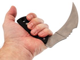 Нож Barmaley Knives Grim Серп серрейтор, сталь Aus-10 Co, рукоять G-10 черная