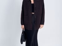 Кардиган свободного силуэта с отложным воротником