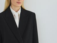 Двубортный жакет, Черный